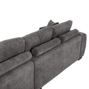 72958 ΚΑΝΑΠΕΣ ΓΩΝΙΑ (ΔΕΞΙΑ) COVEN HM3266.03R ΣΚΟΥΡΟ ΓΚΡΙ ΥΦΑΣΜΑ 298x102-208x85Υεκ.