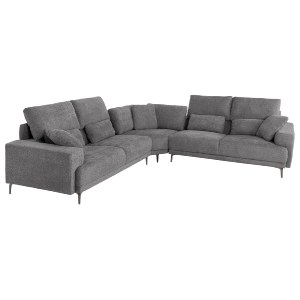 72965 ΚΑΝΑΠΕΣ ΓΩΝΙΑ SYMMET HM3269.03 ΓΚΡΙ ΥΦΑΣΜΑ-ΑΝΘΡΑΚΙ ΠΟΔΙΑ 314x236x90-102Yεκ.