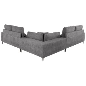 72965 ΚΑΝΑΠΕΣ ΓΩΝΙΑ SYMMET HM3269.03 ΓΚΡΙ ΥΦΑΣΜΑ-ΑΝΘΡΑΚΙ ΠΟΔΙΑ 314x236x90-102Yεκ.