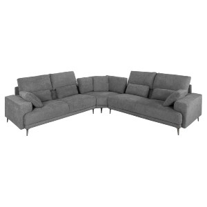72965 ΚΑΝΑΠΕΣ ΓΩΝΙΑ SYMMET HM3269.03 ΓΚΡΙ ΥΦΑΣΜΑ-ΑΝΘΡΑΚΙ ΠΟΔΙΑ 314x236x90-102Yεκ.