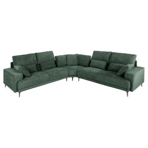 72967 ΚΑΝΑΠΕΣ ΓΩΝΙΑ SYMMET HM3269.05 ΠΡΑΣΙΝΟ ΥΦΑΣΜΑ-ΑΝΘΡΑΚΙ ΠΟΔΙΑ 314x236x90-102Yεκ.