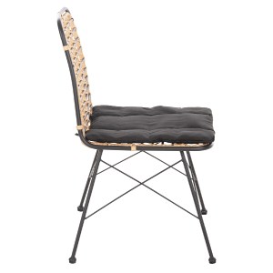 72976 ΚΑΡΕΚΛΑ ΜΕΤΑΛΛΙΚΗ ALLEGRA HM5691.11 WICKER ΜΠΕΖ-ΜΑΥΡΟ 51x54x84Υεκ.