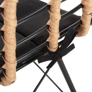 72976 ΚΑΡΕΚΛΑ ΜΕΤΑΛΛΙΚΗ ALLEGRA HM5691.11 WICKER ΜΠΕΖ-ΜΑΥΡΟ 51x54x84Υεκ.
