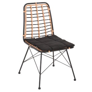 72976 ΚΑΡΕΚΛΑ ΜΕΤΑΛΛΙΚΗ ALLEGRA HM5691.11 WICKER ΜΠΕΖ-ΜΑΥΡΟ 51x54x84Υεκ.