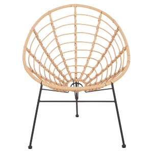 72978 ΠΟΛΥΘΡΟΝΑ ΤΥΠΟΥ ΦΩΛΙΑ ΜΕΤΑΛΛΙΚΗ ALLEGRA HM5458.11 ΜΕ WICKER ΜΠΕΖ 73x78x88Υεκ.
