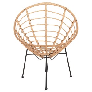 72978 ΠΟΛΥΘΡΟΝΑ ΤΥΠΟΥ ΦΩΛΙΑ ΜΕΤΑΛΛΙΚΗ ALLEGRA HM5458.11 ΜΕ WICKER ΜΠΕΖ 73x78x88Υεκ.
