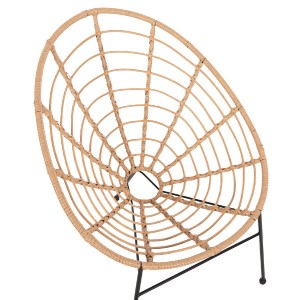 72978 ΠΟΛΥΘΡΟΝΑ ΤΥΠΟΥ ΦΩΛΙΑ ΜΕΤΑΛΛΙΚΗ ALLEGRA HM5458.11 ΜΕ WICKER ΜΠΕΖ 73x78x88Υεκ.
