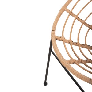72978 ΠΟΛΥΘΡΟΝΑ ΤΥΠΟΥ ΦΩΛΙΑ ΜΕΤΑΛΛΙΚΗ ALLEGRA HM5458.11 ΜΕ WICKER ΜΠΕΖ 73x78x88Υεκ.