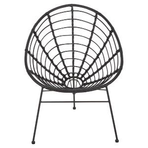 72983 ΠΟΛΥΘΡΟΝΑ ΤΥΠΟΥ ΦΩΛΙΑ ΜΕΤΑΛΛΙΚΗ ALLEGRA HM5458.12 ΜΕ WICKER-ΜΑΥΡΟ 73x78x88Υεκ.