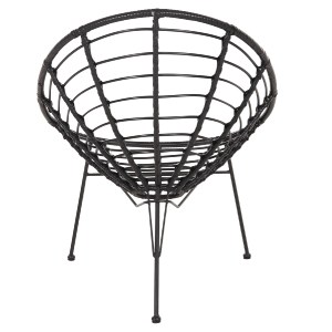72983 ΠΟΛΥΘΡΟΝΑ ΤΥΠΟΥ ΦΩΛΙΑ ΜΕΤΑΛΛΙΚΗ ALLEGRA HM5458.12 ΜΕ WICKER-ΜΑΥΡΟ 73x78x88Υεκ.
