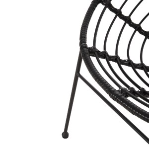 72983 ΠΟΛΥΘΡΟΝΑ ΤΥΠΟΥ ΦΩΛΙΑ ΜΕΤΑΛΛΙΚΗ ALLEGRA HM5458.12 ΜΕ WICKER-ΜΑΥΡΟ 73x78x88Υεκ.