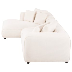 72997 ΚΑΝΑΠΕΣ ΓΩΝΙΑ (ΑΡΙΣΤΕΡΗ) 3-ΘΕΣΙΟΣ GRACE HM3280.02L ΛΕΥΚΟ ΥΦΑΣΜΑ 252x160x70-90Υεκ