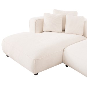 72997 ΚΑΝΑΠΕΣ ΓΩΝΙΑ (ΑΡΙΣΤΕΡΗ) 3-ΘΕΣΙΟΣ GRACE HM3280.02L ΛΕΥΚΟ ΥΦΑΣΜΑ 252x160x70-90Υεκ