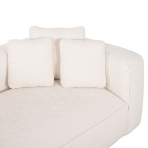 72997 ΚΑΝΑΠΕΣ ΓΩΝΙΑ (ΑΡΙΣΤΕΡΗ) 3-ΘΕΣΙΟΣ GRACE HM3280.02L ΛΕΥΚΟ ΥΦΑΣΜΑ 252x160x70-90Υεκ