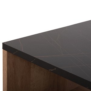 73003 ΤΡΑΠΕΖΙ ΣΑΛΟΝΙΟΥ ΜΕ ΡΑΦΙ GUNNEZ HM9036.22 ΜΑΥΡΟ ΜΑΡΜΑΡΟ & ΟAK 90x54x38,5Υεκ.