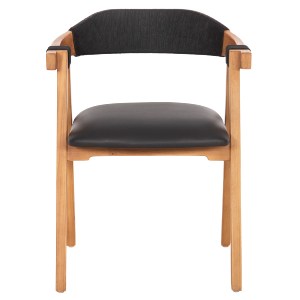 73019 ΠΟΛΥΘΡΟΝΑ RIMINI HM9867.02 ΞΥΛΟ TEAK ΦΥΣΙΚΟ-ΜΑΥΡΟ ΣΧΟΙΝΙ & PU ΚΑΘΙΣΜΑ 60x61x76Υεκ.