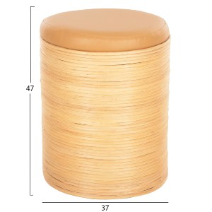 73025 ΣΚΑΜΠΟ MITCH HM9886 ΦΥΣΙΚΟ RATTAN-ΚΑΘΙΣΜΑ ΑΠΟ PU ΜΠΕΖ Φ37x47Υεκ.