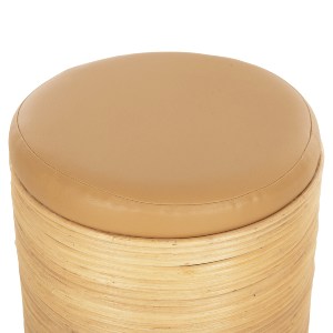 73025 ΣΚΑΜΠΟ MITCH HM9886 ΦΥΣΙΚΟ RATTAN-ΚΑΘΙΣΜΑ ΑΠΟ PU ΜΠΕΖ Φ37x47Υεκ.