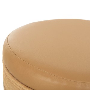 73025 ΣΚΑΜΠΟ MITCH HM9886 ΦΥΣΙΚΟ RATTAN-ΚΑΘΙΣΜΑ ΑΠΟ PU ΜΠΕΖ Φ37x47Υεκ.