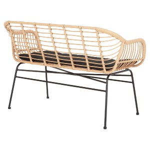 73031 ΚΑΝΑΠΕΣ ALLEGRA HM6077 ΜΑΥΡΟ ΜΕΤΑΛΛΟ-ΜΠΕΖ ΣΥΝΘ.RATTAN 120x62x80Υεκ.