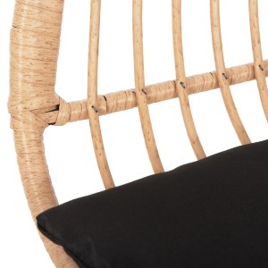 73031 ΚΑΝΑΠΕΣ ALLEGRA HM6077 ΜΑΥΡΟ ΜΕΤΑΛΛΟ-ΜΠΕΖ ΣΥΝΘ.RATTAN 120x62x80Υεκ.