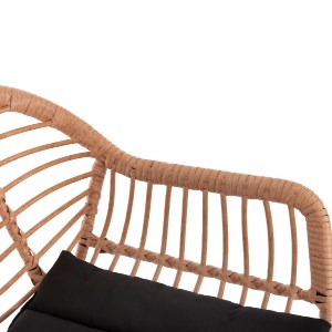 73038 ΣΚΑΜΠΟ ΜΠΑΡ ΨΗΛΟ ALLEGRA HM5640.11 ΜΠΕΖ P.E. RATTAN-ΜΑΥΡΟ ΜΕΤΑΛΛΟ 54x55x108Υεκ.