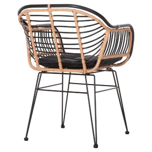 73040 ΠΟΛΥΘΡΟΝΑ ALLEGRA HM5663.11 ΜΕΤΑΛ.ΣΚΕΛΕΤΟΣ-P.E.RATTAN ΜΠΕΖ-ΜΑΥΡΟ 58x59x81Υεκ