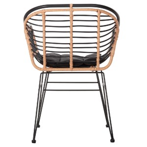 73040 ΠΟΛΥΘΡΟΝΑ ALLEGRA HM5663.11 ΜΕΤΑΛ.ΣΚΕΛΕΤΟΣ-P.E.RATTAN ΜΠΕΖ-ΜΑΥΡΟ 58x59x81Υεκ