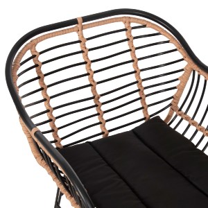 73040 ΠΟΛΥΘΡΟΝΑ ALLEGRA HM5663.11 ΜΕΤΑΛ.ΣΚΕΛΕΤΟΣ-P.E.RATTAN ΜΠΕΖ-ΜΑΥΡΟ 58x59x81Υεκ