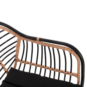 73040 ΠΟΛΥΘΡΟΝΑ ALLEGRA HM5663.11 ΜΕΤΑΛ.ΣΚΕΛΕΤΟΣ-P.E.RATTAN ΜΠΕΖ-ΜΑΥΡΟ 58x59x81Υεκ