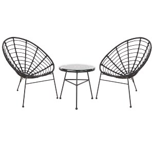 73042 ΣΕΤ ΕΞΩΤΕΡΙΚΟΥ ΧΩΡΟΥ 3ΤΜΧ ALLEGRA HM21047.12 ΜΑΥΡΟ ΣΥΝΘ.RATTAN & ΜΕΤΑΛΛΟ