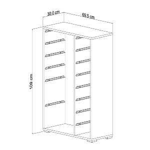 73049 ΣΥΡΤΑΡΙΕΡΑ SANI HM18211.01 ΜΕΛΑΜΙΝΗ ΣΕ ΛΕΥΚΟ-14 ΛΕΥΚΑ ΣΥΡΤΑΡΙΑ P.E. 69,5x30x109Υεκ