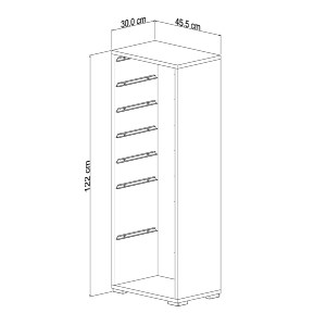 73052 ΣΥΡΤΑΡΙΕΡΑ SANI HM18213.01 ΜΕΛΑΜΙΝΗ ΣΕ ΛΕΥΚΟ-7 ΛΕΥΚΑ ΣΥΡΤΑΡΙΑ P.E. 45,5x30x122Υεκ