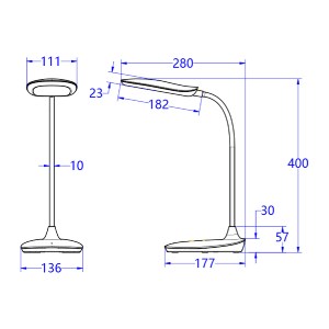 73073 ΦΩΤΙΣΤΙΚΟ ΓΡΑΦΕΙΟΥ LED BLAIN HM4444.03 ΓΑΛΑΖΙΟ-ΛΕΥΚΟ ABS