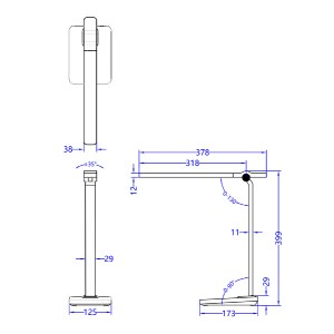 73085 ΦΩΤΙΣΤΙΚΟ ΓΡΑΦΕΙΟΥ LED BLAIN PRO HM4448.07 ΓΚΡΙ ΧΡΩΜΑ ABS 17,3x12,5x39,9Υεκ.
