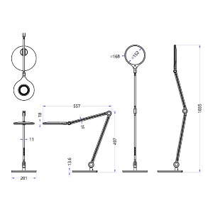 73091 ΦΩΤΙΣΤΙΚΟ ΓΡΑΦΕΙΟΥ LED BLAIN PRO HM4452.08 ΓΚΡΙ-ΑΣΗΜΙ ΧΡΩΜΑ ABS 55,7x49,7Υεκ.