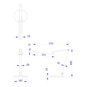 73095 ΦΩΤΙΣΤΙΚΟ ΓΡΑΦΕΙΟΥ LED BLAIN PRO HM4454.07 ΓΚΡΙ ΒΑΣΗ ABS & ΑΛΟΥΜΙΝΙΟ 51,8x40Υεκ.