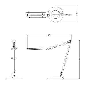 73100 ΦΩΤΙΣΤΙΚΟ ΓΡΑΦΕΙΟΥ LED BLAIN PRO HM4462.08 ΑΣΗΜΙ ABS 57,4x51,1Υεκ.