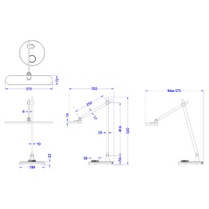 73102 ΦΩΤΙΣΤΙΚΟ ΓΡΑΦΕΙΟΥ LED BLAIN PRO HM4446.07 ΓΚΡΙ ΒΑΣΗ ABS-ΓΚΡΙ ΑΛΟΥΜΙΝΙΟ 57,5x53Υεκ.