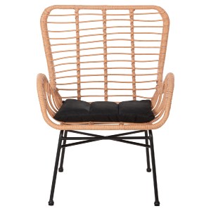 73142 ΠΟΛΥΘΡΟΝΑ ΣΤΥΛ ΜΠΕΡΖΕΡΑΣ ALLEGRA HM5704.11 P.E.RATTAN BEIGE-BLACK METAL 66x59x90Υεκ.