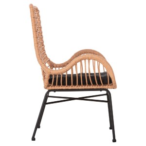 73142 ΠΟΛΥΘΡΟΝΑ ΣΤΥΛ ΜΠΕΡΖΕΡΑΣ ALLEGRA HM5704.11 P.E.RATTAN BEIGE-BLACK METAL 66x59x90Υεκ.