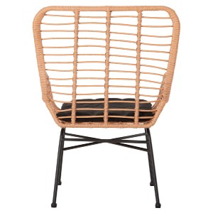 73142 ΠΟΛΥΘΡΟΝΑ ΣΤΥΛ ΜΠΕΡΖΕΡΑΣ ALLEGRA HM5704.11 P.E.RATTAN BEIGE-BLACK METAL 66x59x90Υεκ.