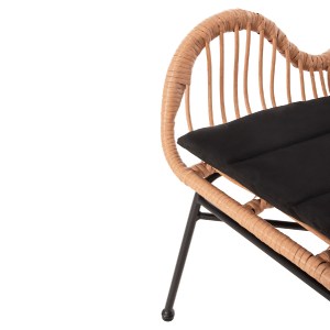73142 ΠΟΛΥΘΡΟΝΑ ΣΤΥΛ ΜΠΕΡΖΕΡΑΣ ALLEGRA HM5704.11 P.E.RATTAN BEIGE-BLACK METAL 66x59x90Υεκ.