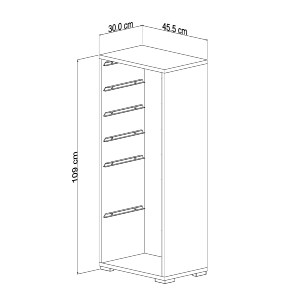 73151 ΣΥΡΤΑΡΙΕΡΑ SANI HM18214.01 ΜΕΛΑΜΙΝΗ ΣΕ ΛΕΥΚΟ-6 ΛΕΥΚΑ ΣΥΡΤΑΡΙΑ P.E. 45,5x30x109Υεκ
