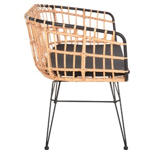 73155 ΠΑΓΚΑΚΙ ΔΙΘΕΣΙΟ ALLEGRA HM5692.11 P.E.RATTAN ΜΠΕΖ-ΜΑΥΡΟΣ ΜΕΤΑΛ.ΣΚΕΛΕΤΟΣ 125x60x77Υεκ