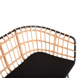 73155 ΠΑΓΚΑΚΙ ΔΙΘΕΣΙΟ ALLEGRA HM5692.11 P.E.RATTAN ΜΠΕΖ-ΜΑΥΡΟΣ ΜΕΤΑΛ.ΣΚΕΛΕΤΟΣ 125x60x77Υεκ
