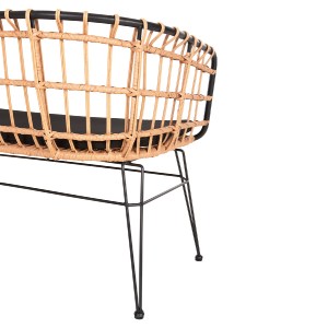 73155 ΠΑΓΚΑΚΙ ΔΙΘΕΣΙΟ ALLEGRA HM5692.11 P.E.RATTAN ΜΠΕΖ-ΜΑΥΡΟΣ ΜΕΤΑΛ.ΣΚΕΛΕΤΟΣ 125x60x77Υεκ