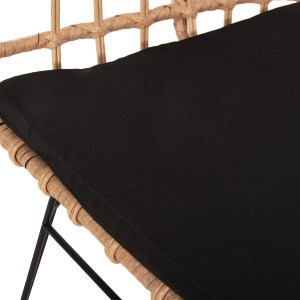 73155 ΠΑΓΚΑΚΙ ΔΙΘΕΣΙΟ ALLEGRA HM5692.11 P.E.RATTAN ΜΠΕΖ-ΜΑΥΡΟΣ ΜΕΤΑΛ.ΣΚΕΛΕΤΟΣ 125x60x77Υεκ