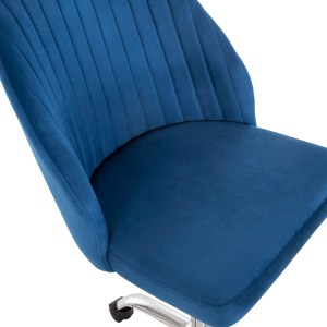 73160 ΚΑΡΕΚΛΑ ΓΡΑΦΕΙΟΥ HOLLIS HM9008.03 ΜΠΛΕ ΒΕΛΟΥΔΟ-ΜΕΤΑΛ.ΠΟΔΙ 58x58x85Υεκ.
