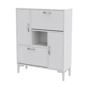 73192 ΠΑΠΟΥΤΣΟΘΗΚΗ MEDY HM18187.03 ΜΕΛΑΜΙΝΗ ΣΕ ΛΕΥΚΟ-ΛΕΥΚΑ ΠΟΔΙΑ 86,5x30x109Υεκ